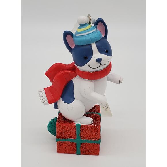 Hallmark Ornament - Dog on Present - Picture 1 of 3